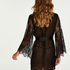 Kimono de gasa Mesh Lace, Negro