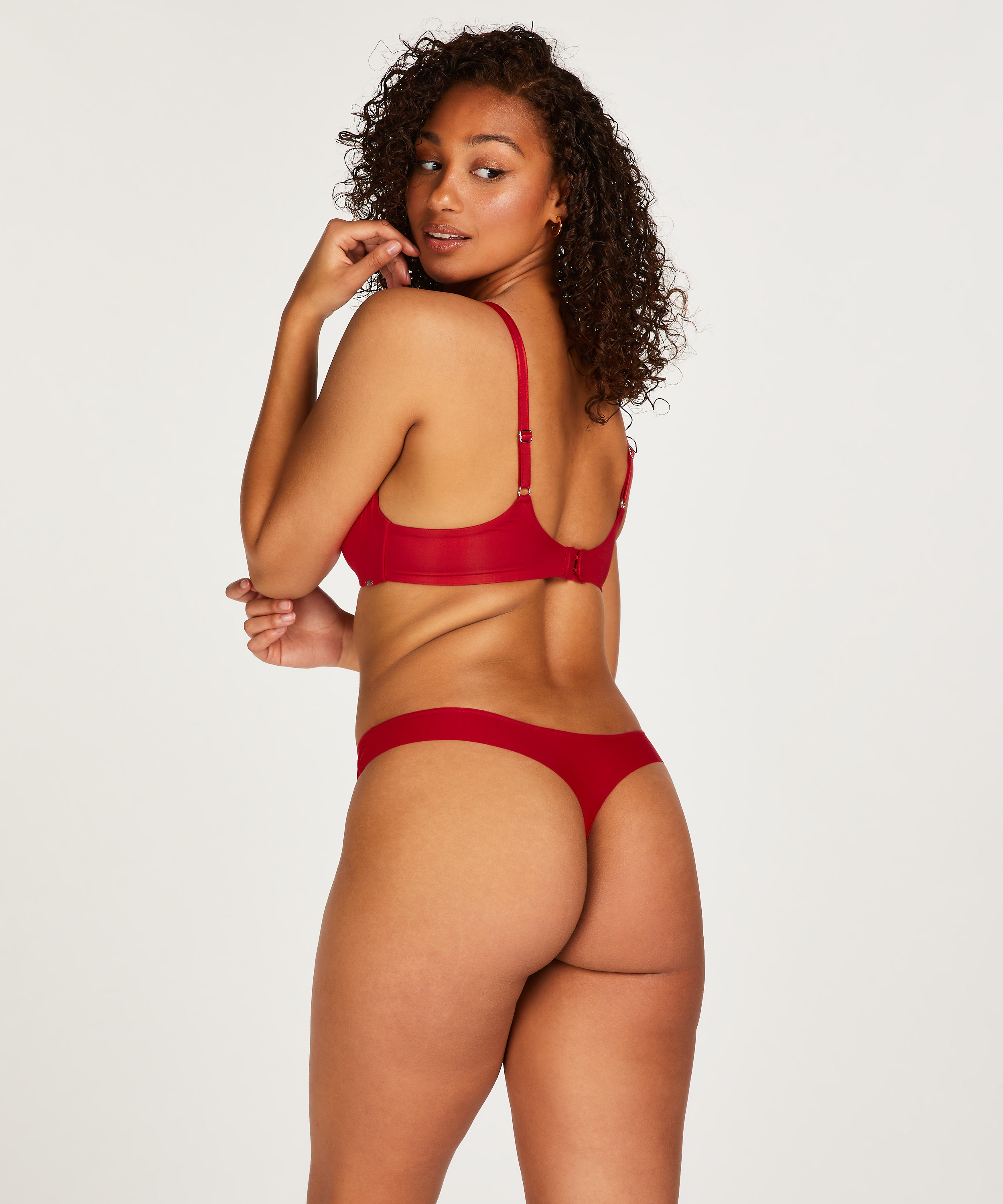 Tanga invisible Stripe mesh, Rojo, main