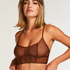 Bralette longline Sexi Mesh, Marrón