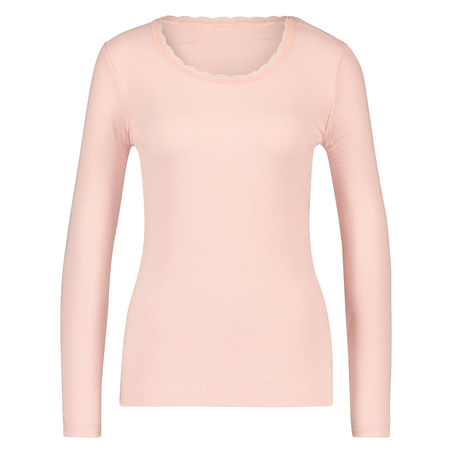 Top acanalado R-neck, Rosa