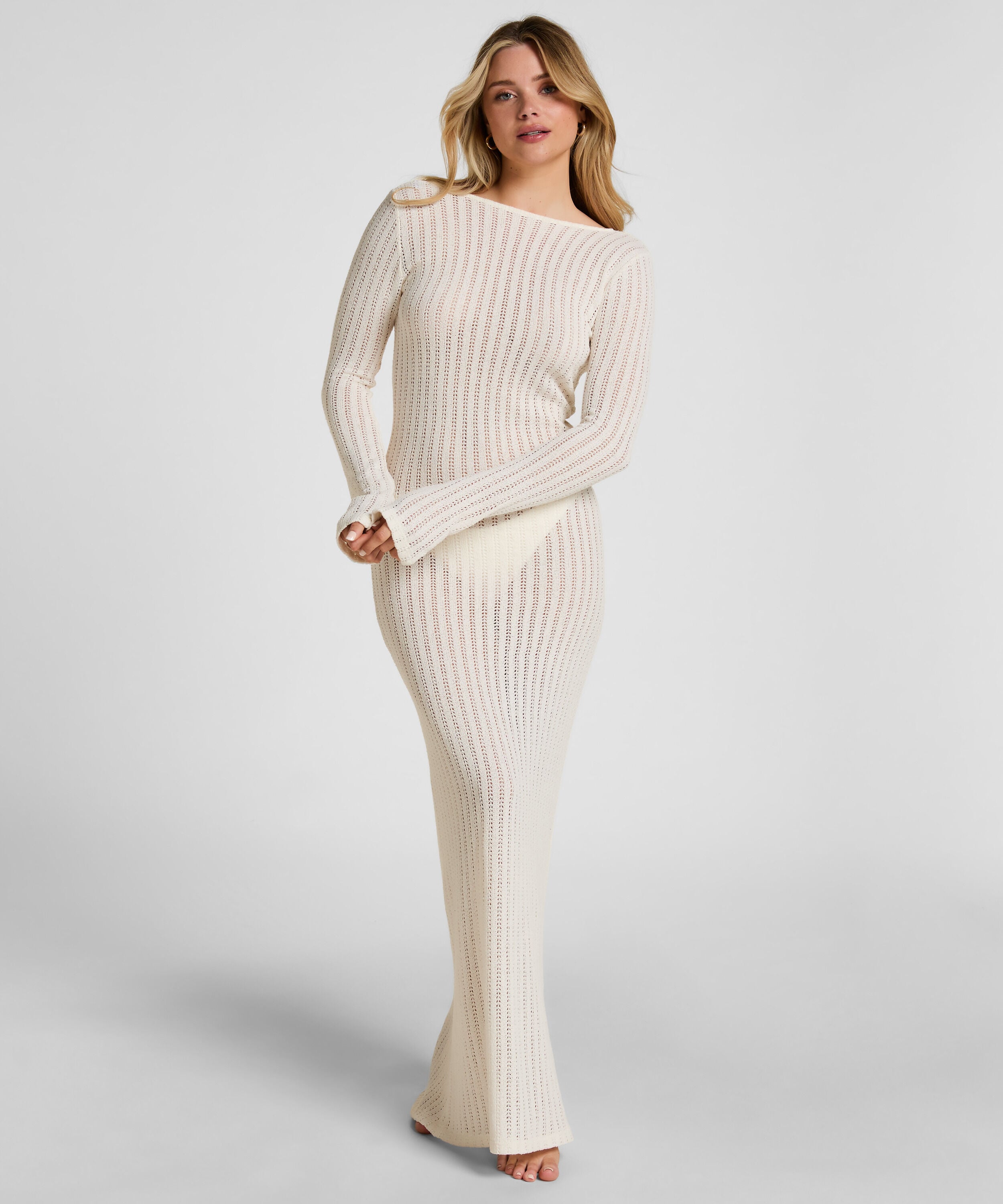 Vestido de playa con anillas Coastal Muse, Blanco
