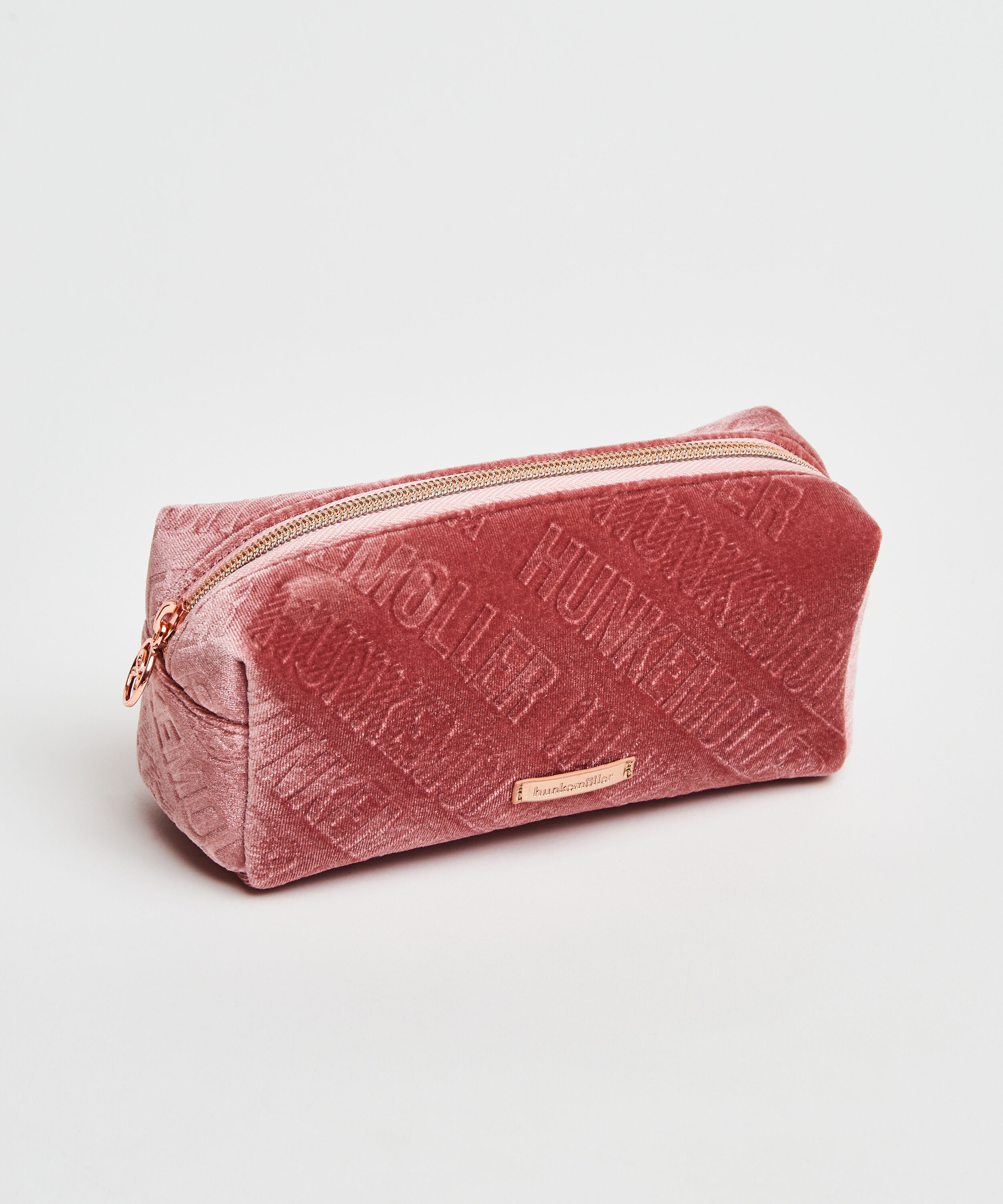 Neceser de maquillaje de terciopelo, Rosa