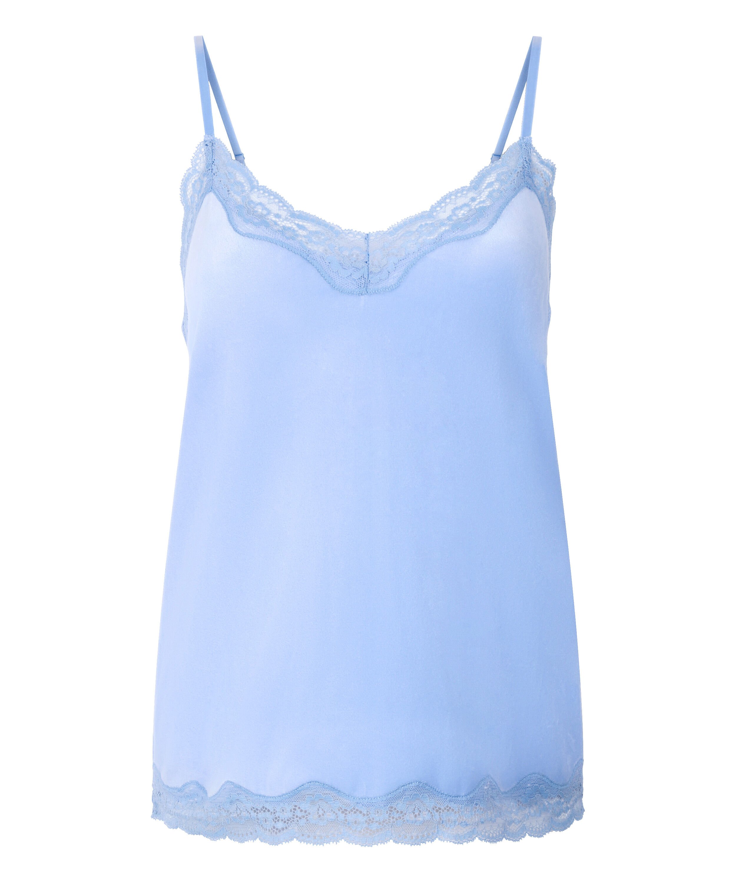 Camiseta top Velours Lace, Azul