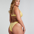 Braguita de Bikini de Corte Alto Scallop, Amarillo