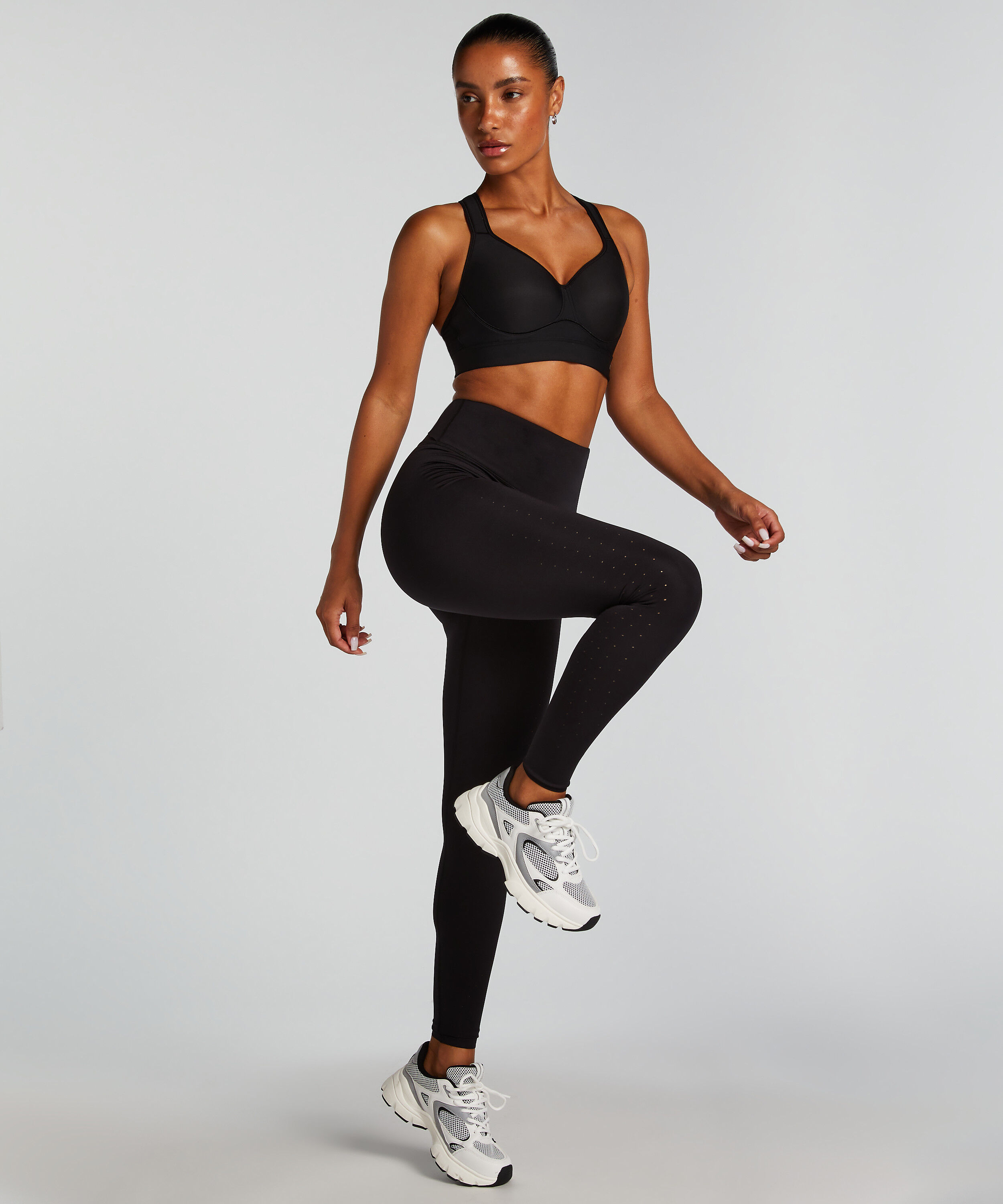 HKMX Leggins deportivos de alto rendimiento, Negro
