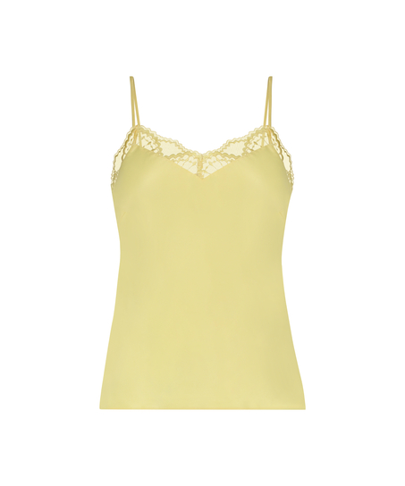 Camiseta top Satin Lace, Amarillo