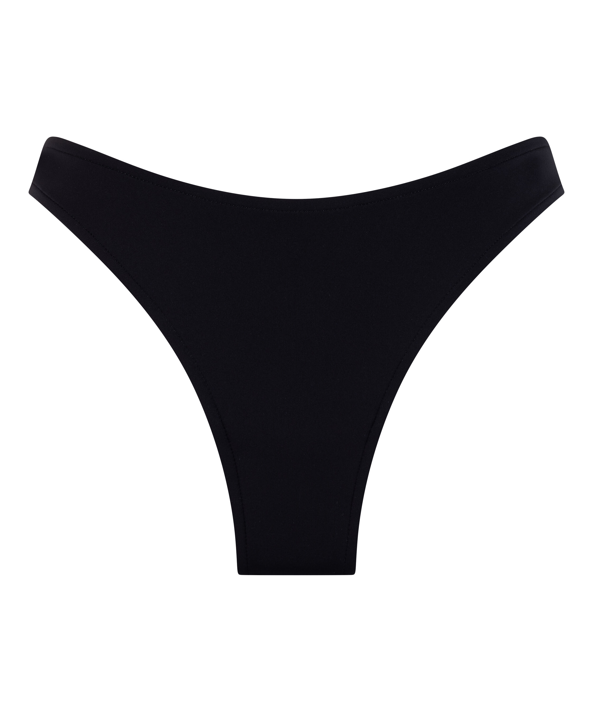 Braguita de bikini de tiro alto de neopreno, Negro