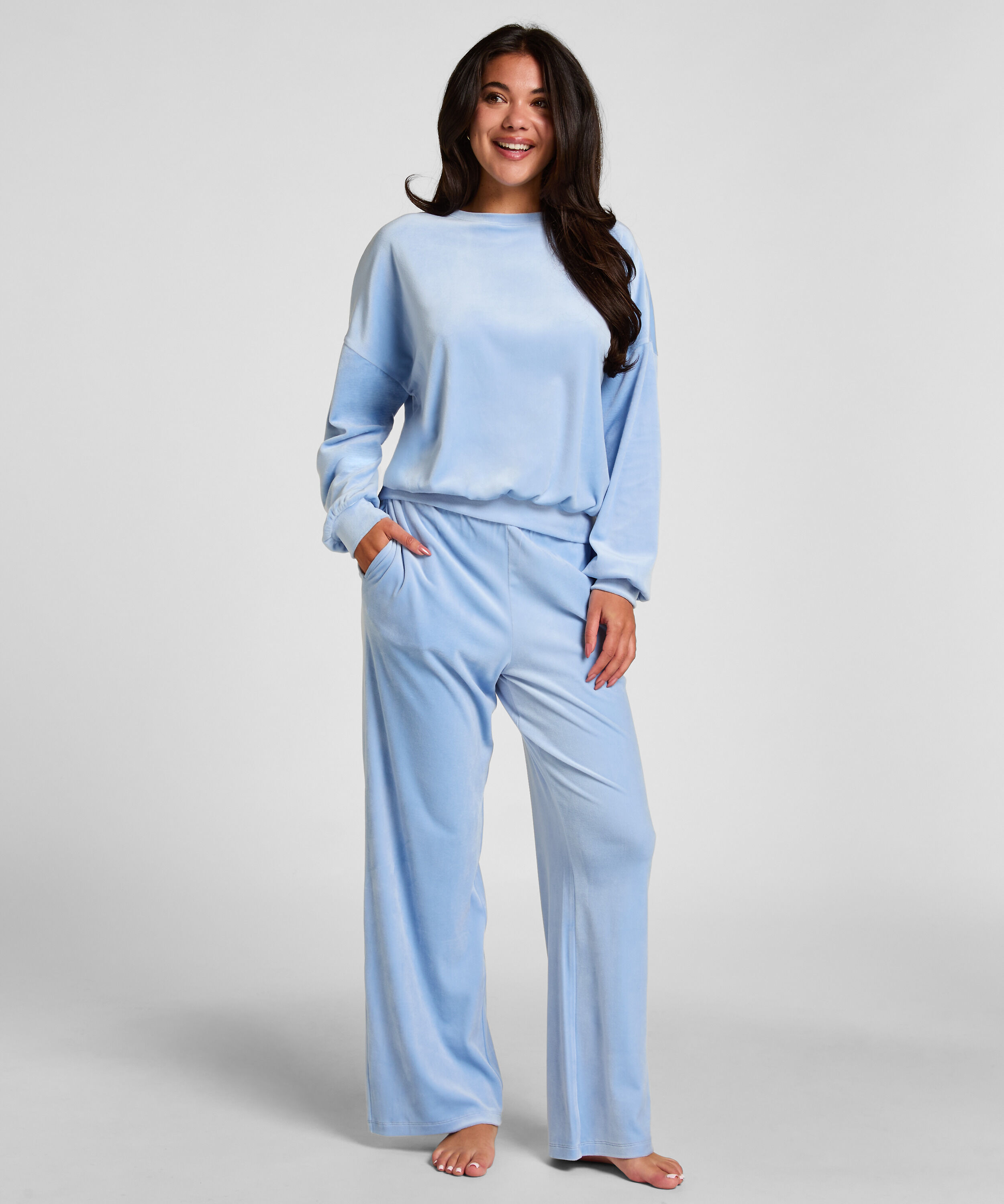 Pantalón de pijama de terciopelo, Azul Pantalón de pijama de terciopelo, Azul
