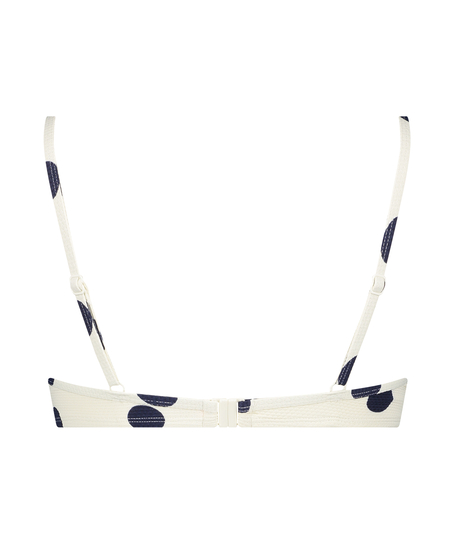 Top de bikini con aros preformado Scallop Dot, Blanco