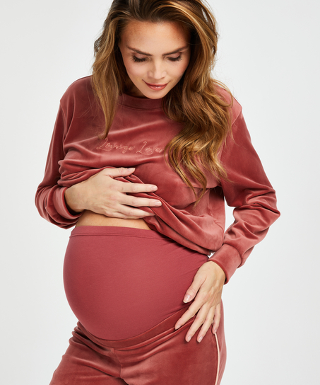 Pantalón para correr de premamá de terciopelo, Rosa