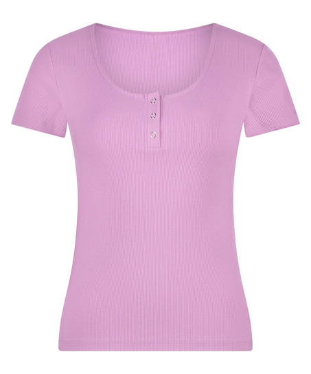 Top de pijama Henley, Morado