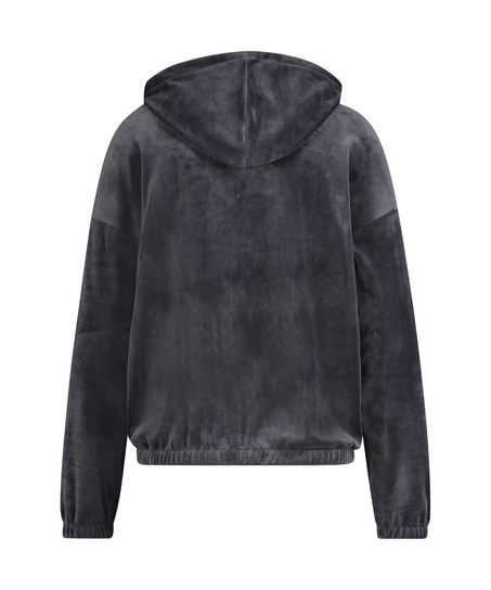Sudadera con capucha de terciopelo, Gris