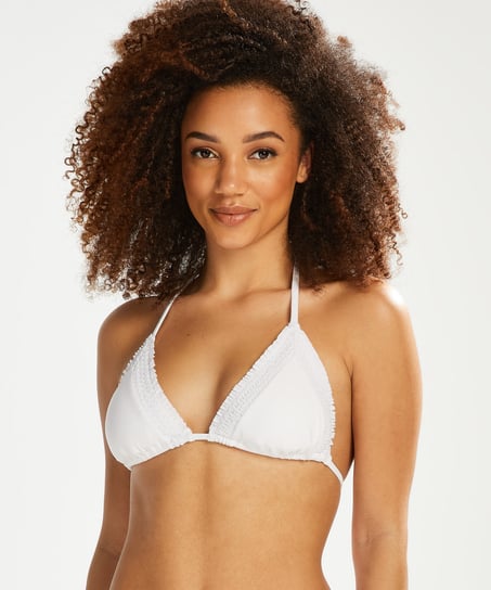 Top de bikini de tri&aacute;ngulo Maldivas, Blanco