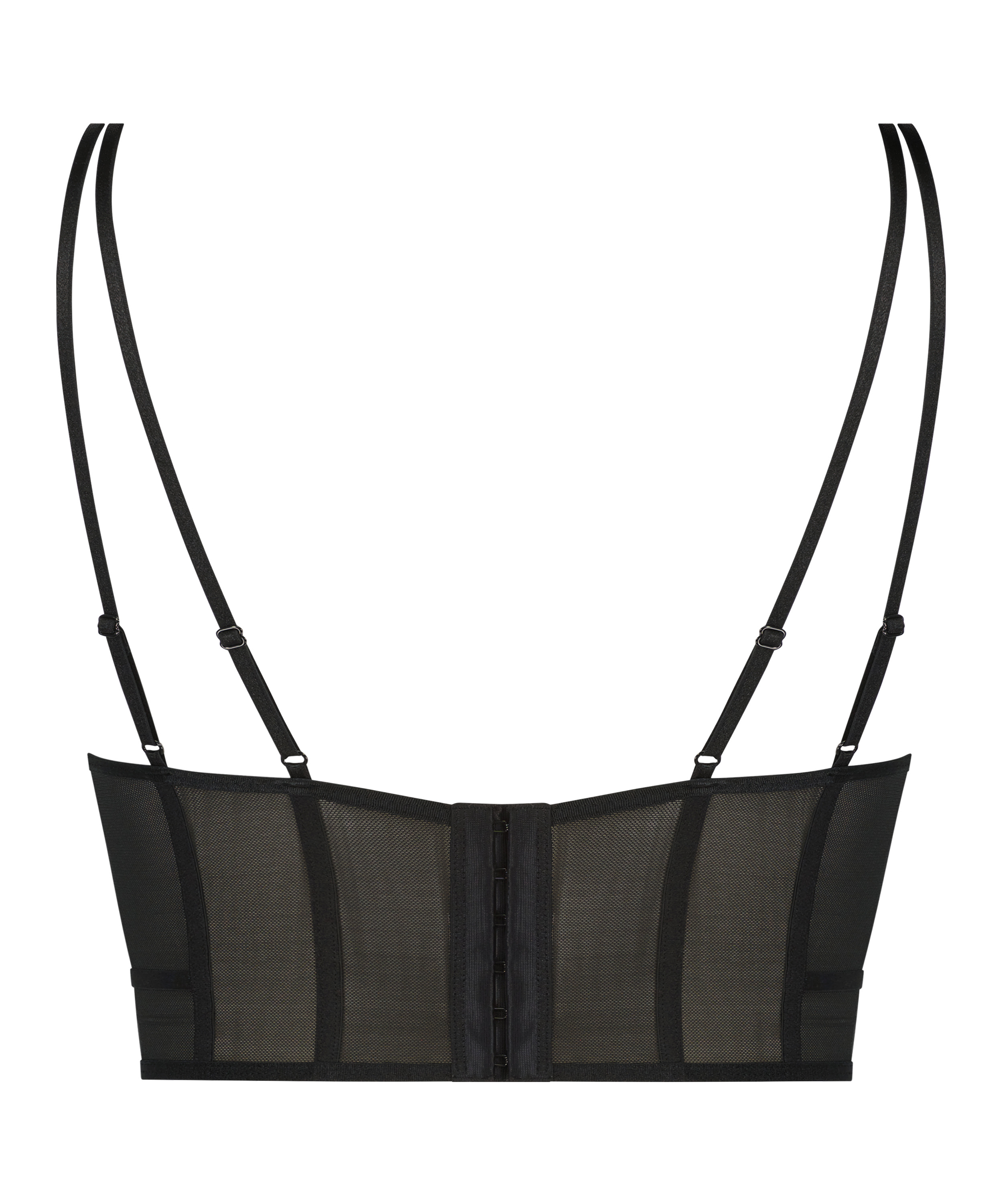 Sujetador con aros de l&iacute;nea larga sin relleno Boujee, Negro, main