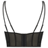 Sujetador con aros de l&iacute;nea larga sin relleno Boujee, Negro