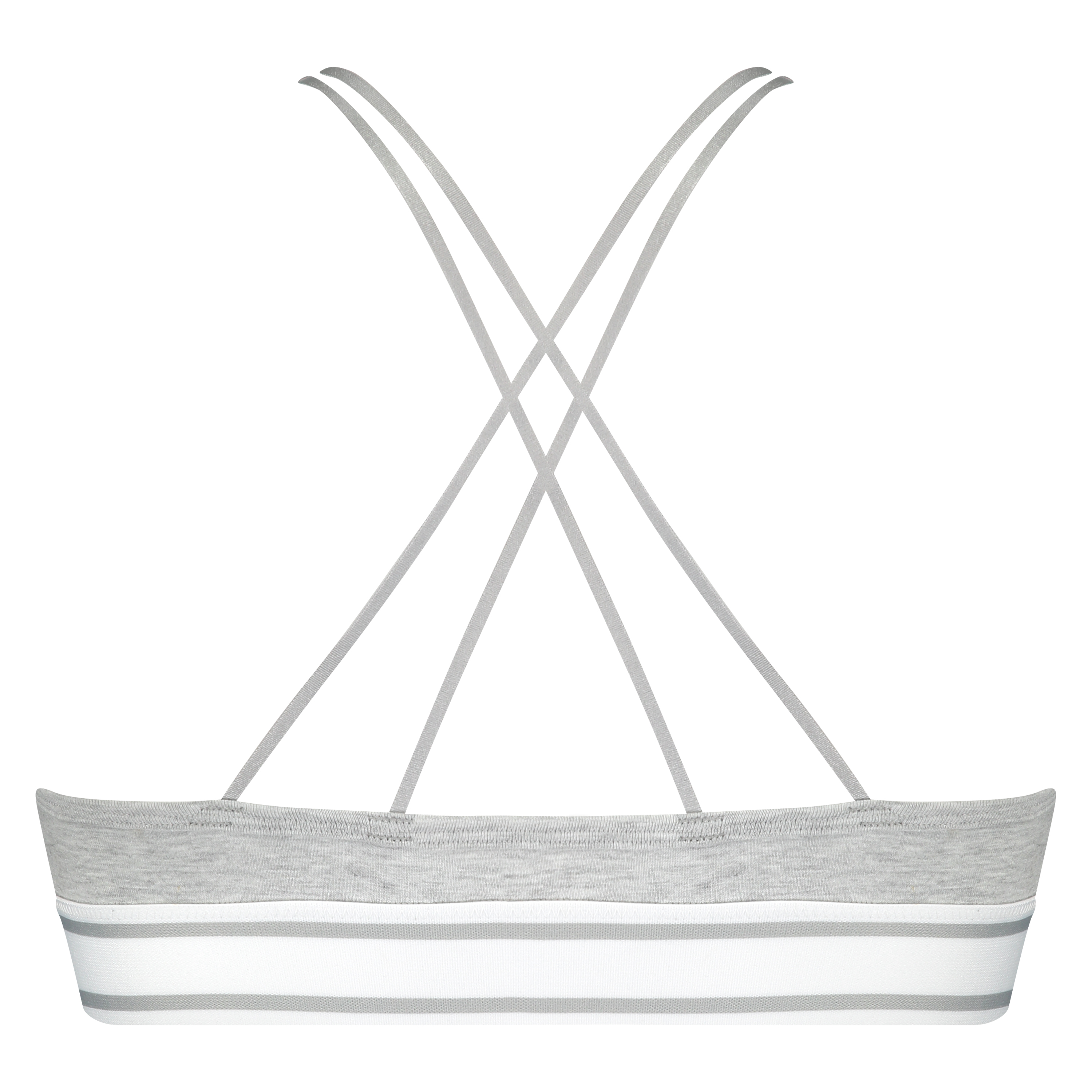 Bralette triangular preformada de algodón Casey, Gris, main