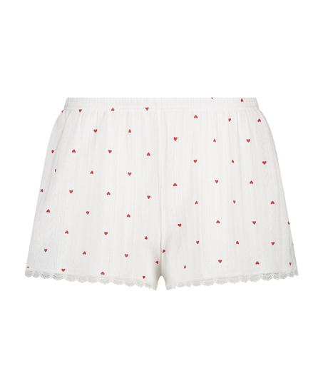 Pantalones cortos de pijama Pointelle, Blanco