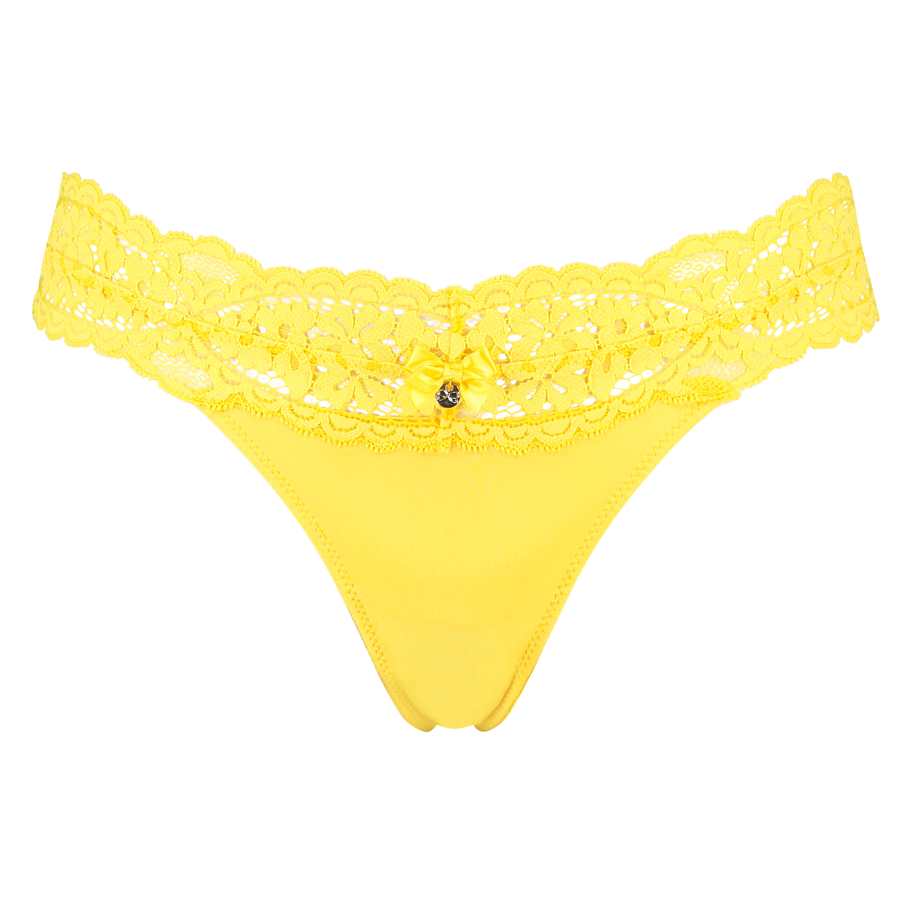 Tanga de corte ultrabajo Rose, Amarillo, main