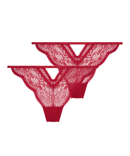 2 pares de braguitas brasileñas Isabelle, Rojo