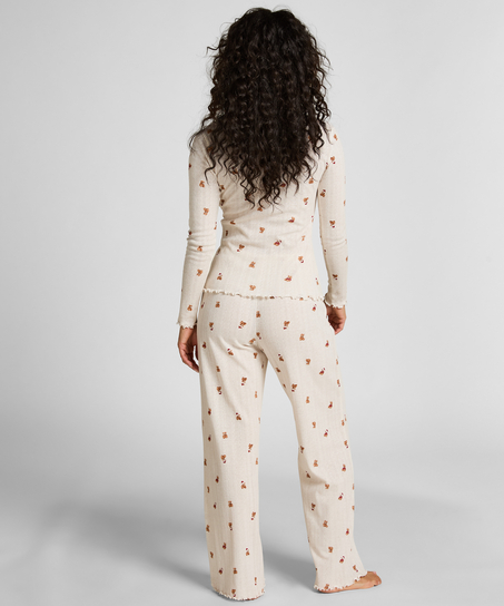 Pantalón de pijama Pointelle, Blanco