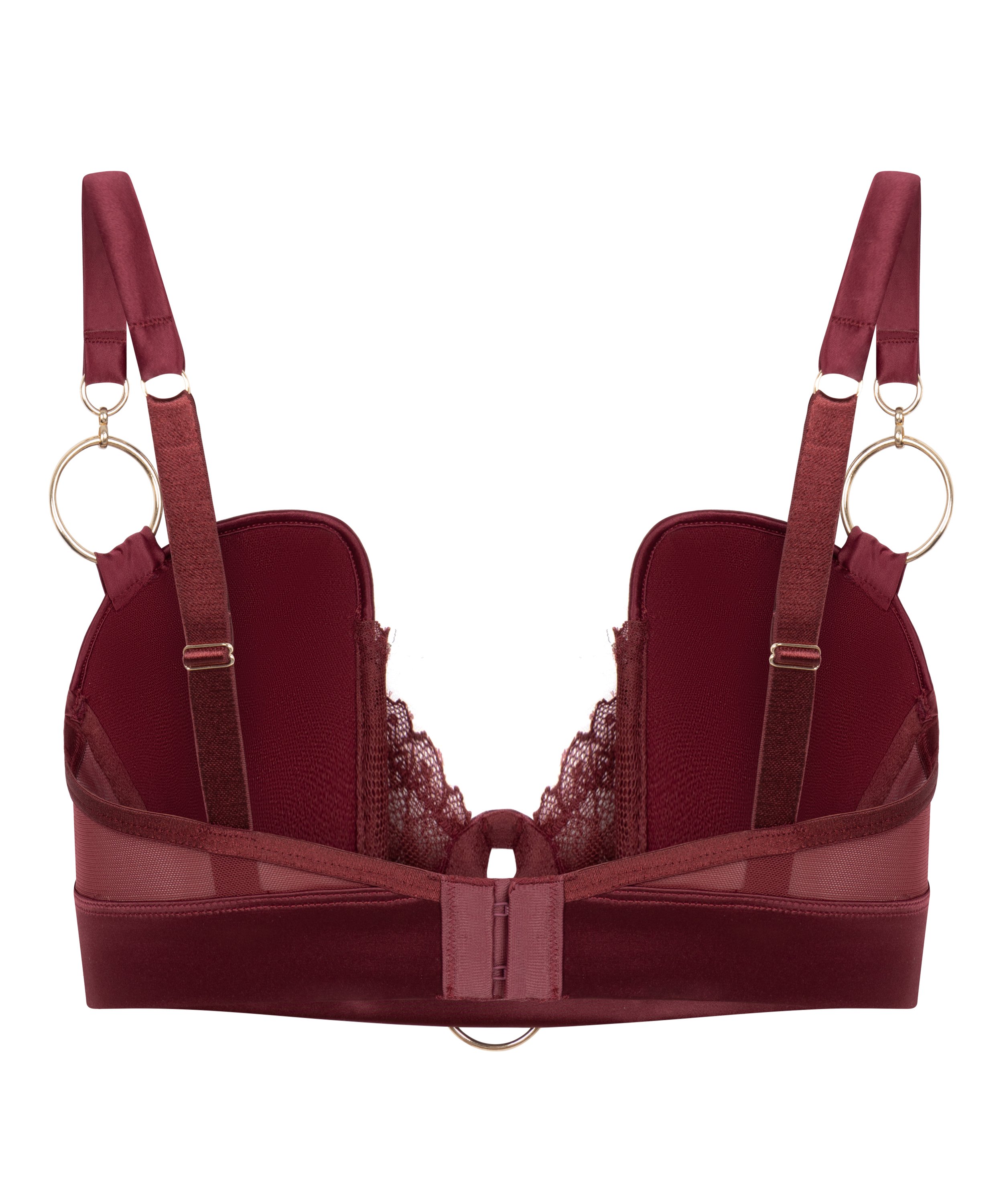 Sujetador largo con aros y relleno Marjolein, Rojo, main