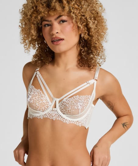 Sujetador Longline Kristina con Aros Sin Relleno, Blanco