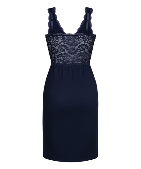 Vestido lencero Nora Lace, Azul