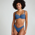 Braguita de Bikini de Corte Alto Scallop, Azul