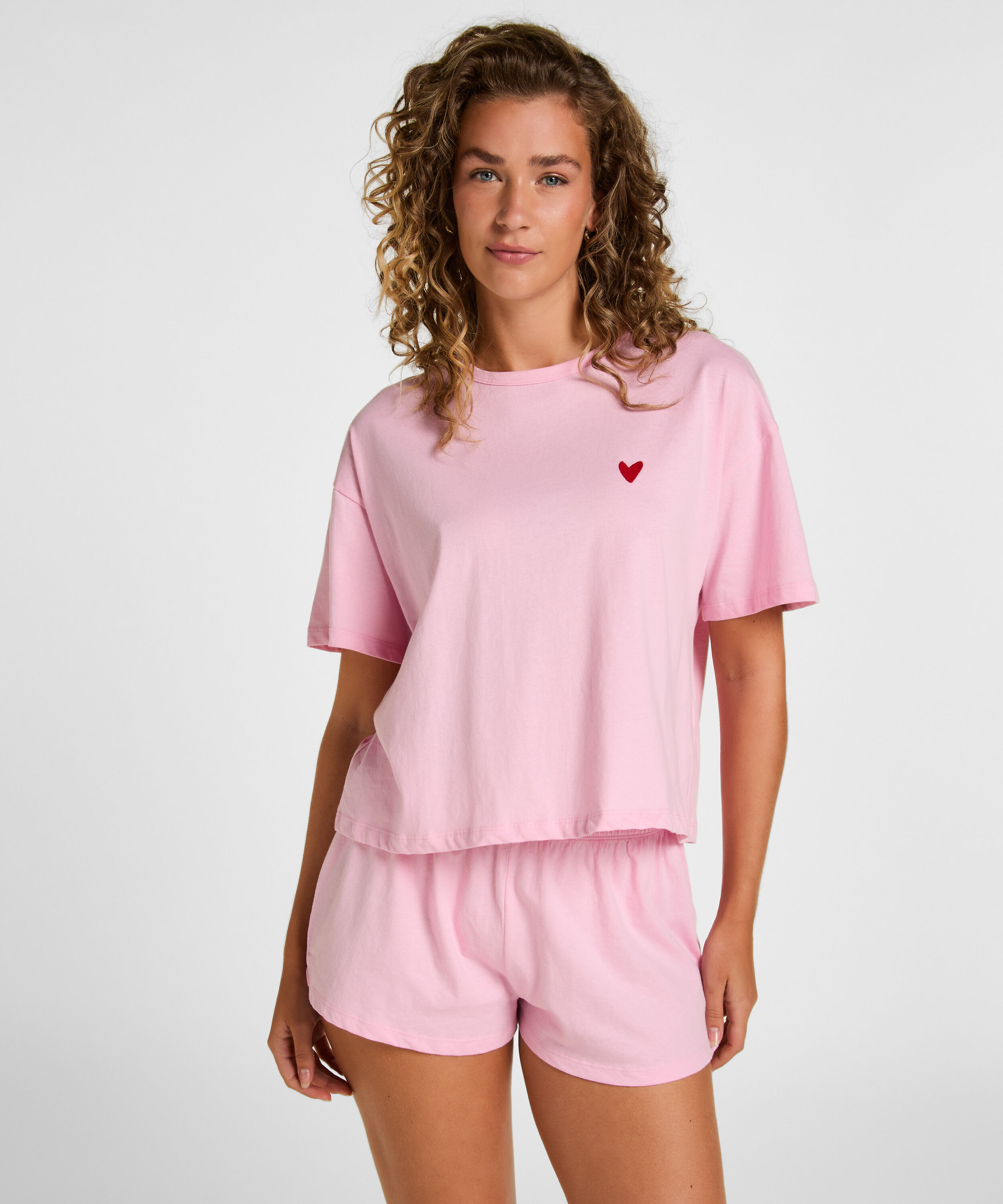 Conjunto de Pijama de Algodón, Rosa Conjunto de Pijama de Algodón, Rosa