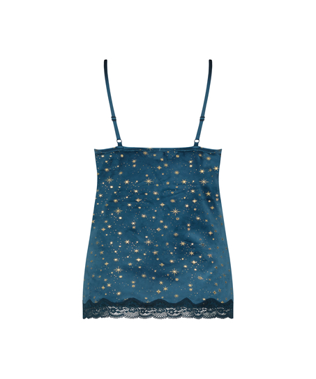 Top Velours Lace, Azul