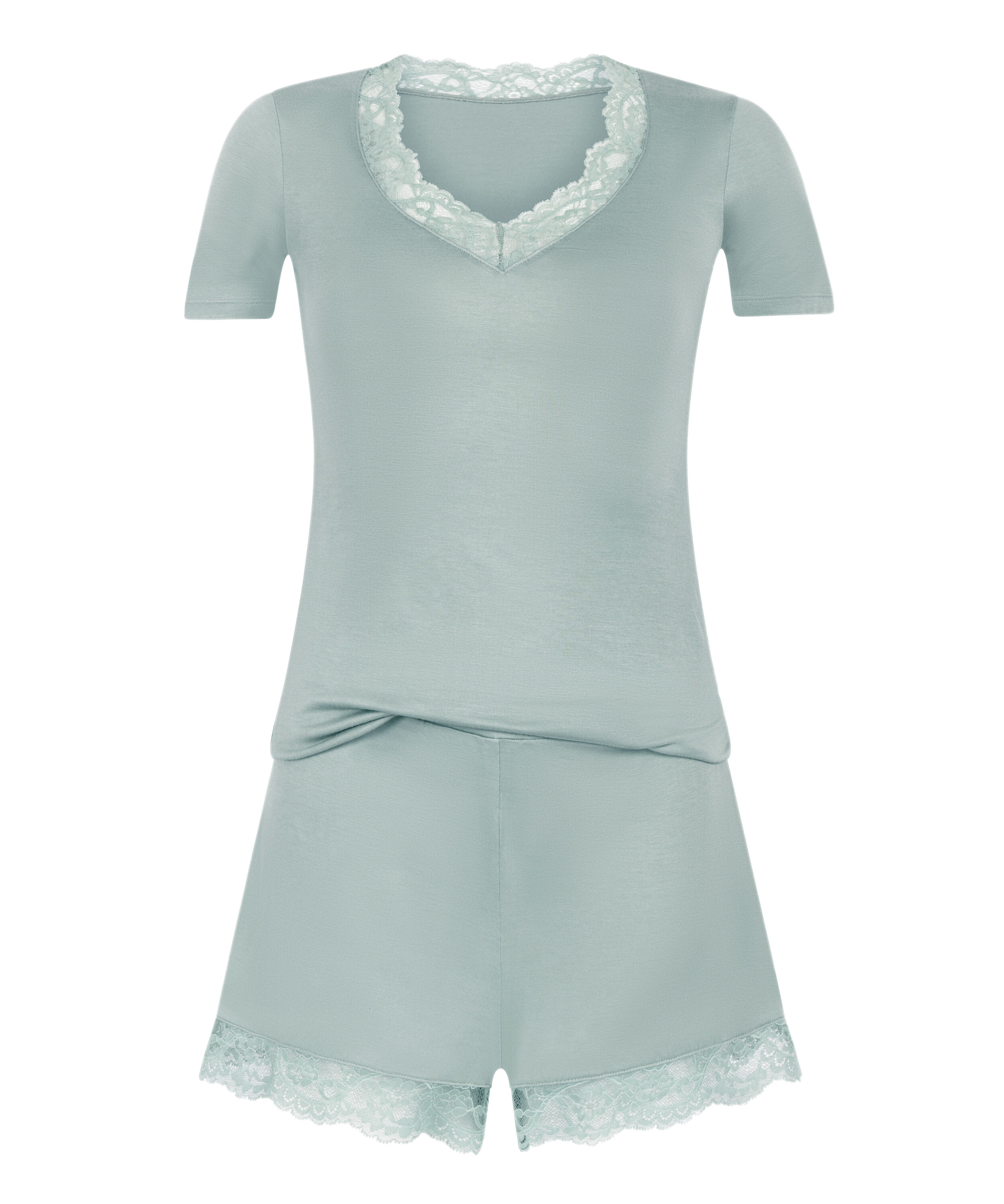 Conjunto de pijama en punto, Verde