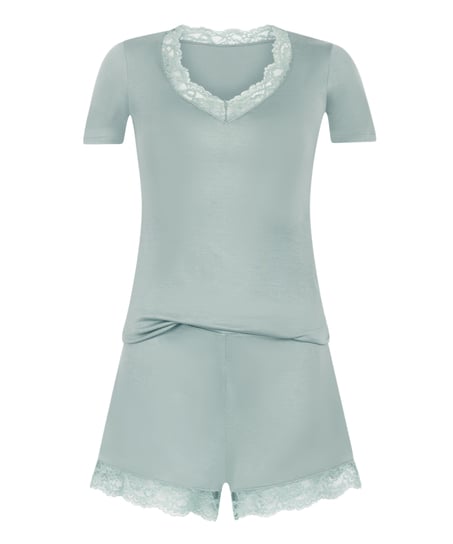 Conjunto de pijama en punto, Verde