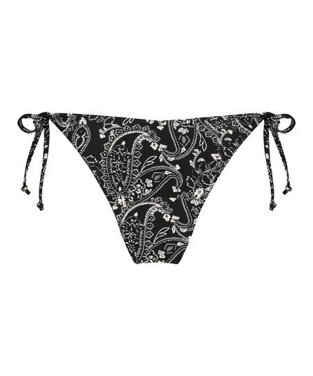 Braguita de bikini brasileña Paisley, Negro