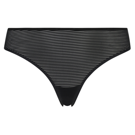 Tanga invisible Stripe mesh, Negro