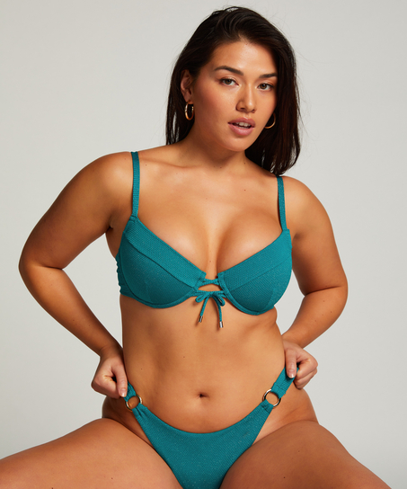 Braguita de Bikini de Corte Alto Relief, Verde