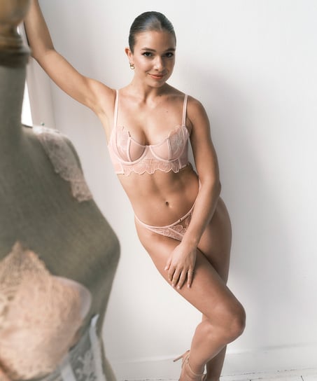 Sujetador longline no preformado Sher, Rosa