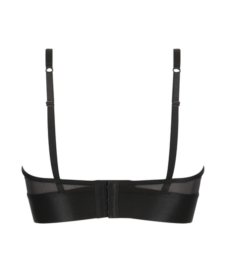 Sujetador bralette con rejilla Glossy, Negro