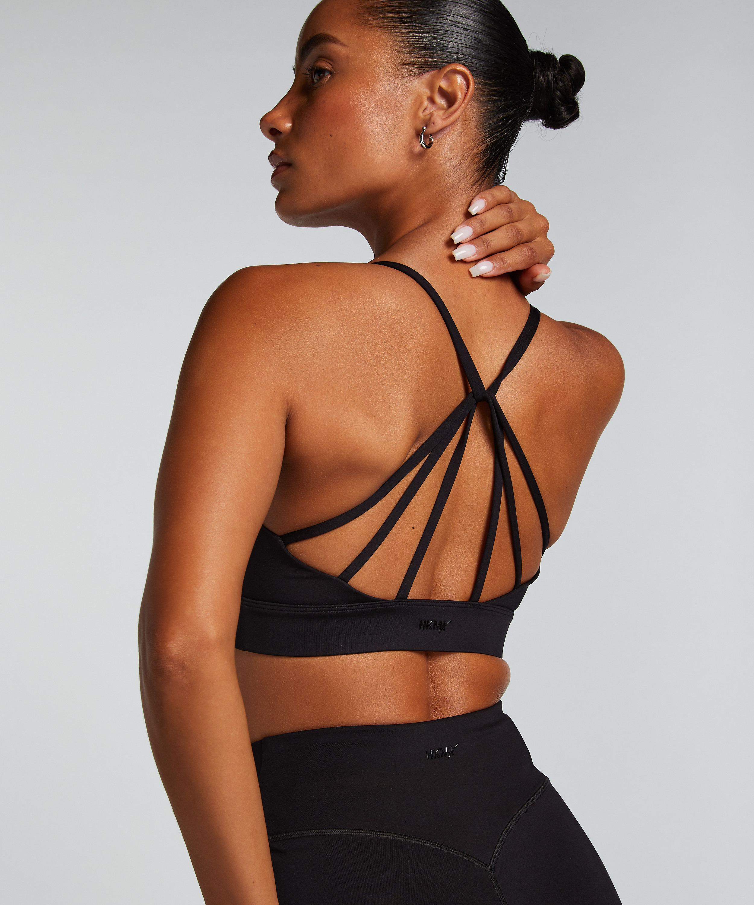 HKMX Sujetador deportivo de nivel 1, Negro, main