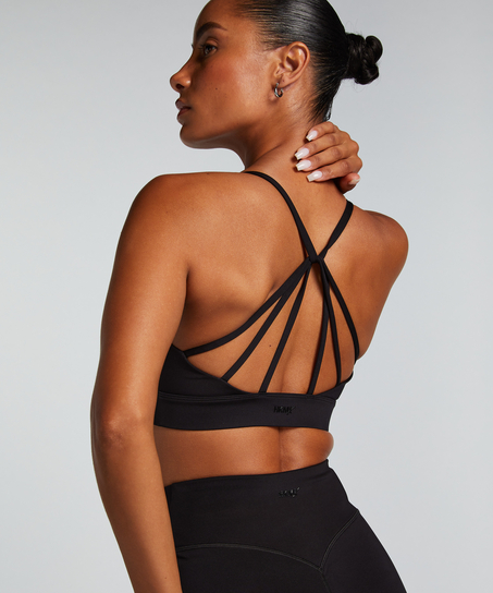 HKMX Sujetador deportivo de nivel 1, Negro