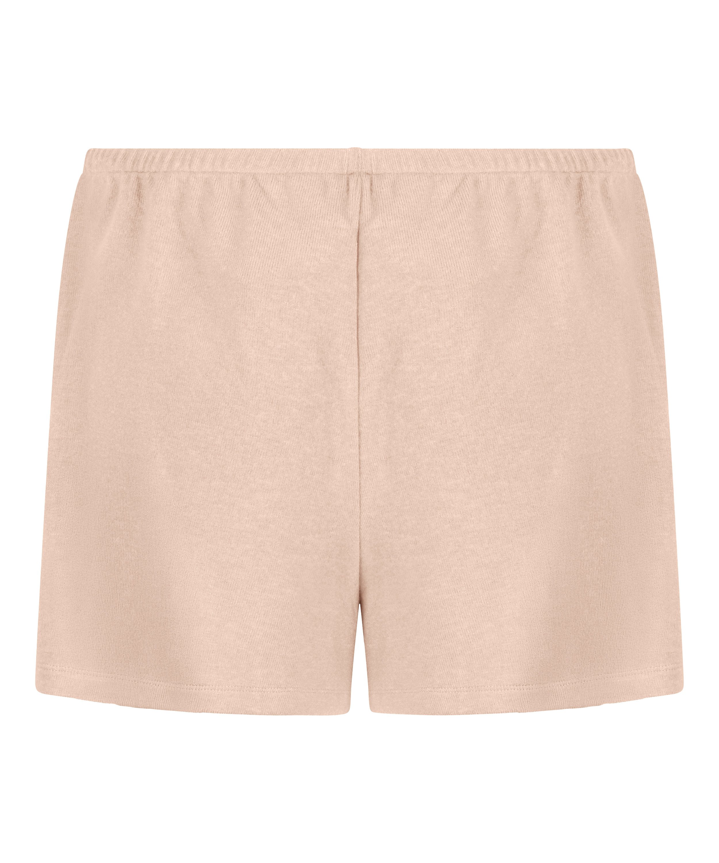 Pantal&oacute;n corto de pijama de punto cepillado, Beige, main