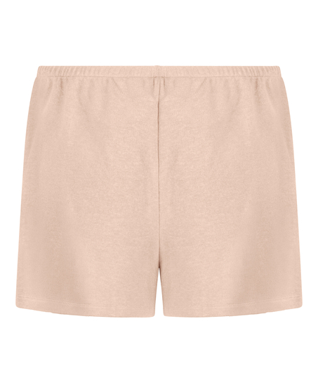 Pantal&oacute;n corto de pijama de punto cepillado, Beige