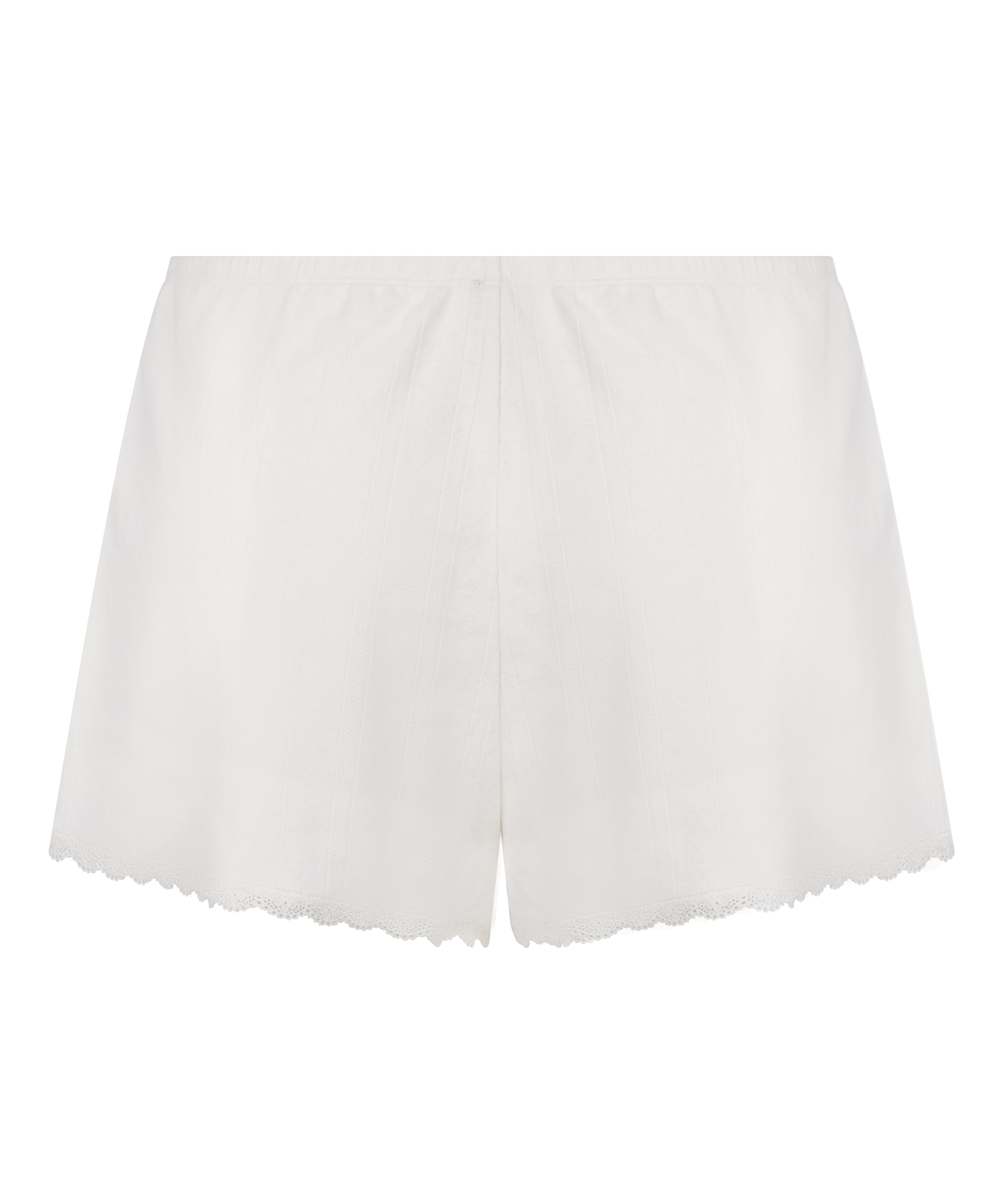 Short en pointelle, Blanco, main