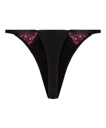 Tanga de pernera alta Ambra, Negro