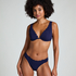 Top de bikini de aros no preformado Scallop, Azul