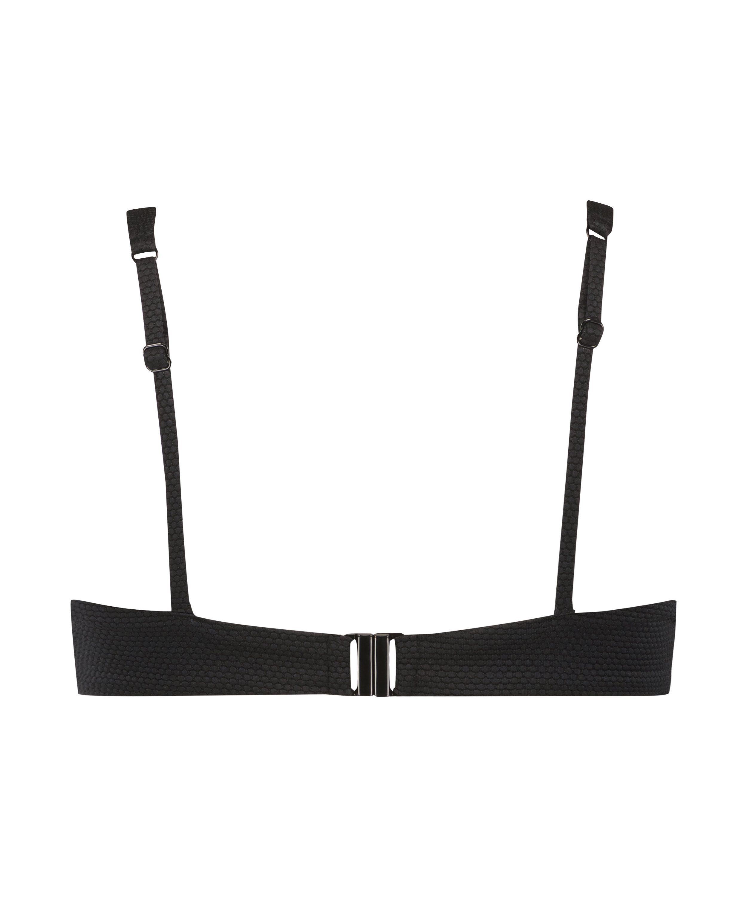 Top de bikini de aros no preformado Scallop, Negro, main