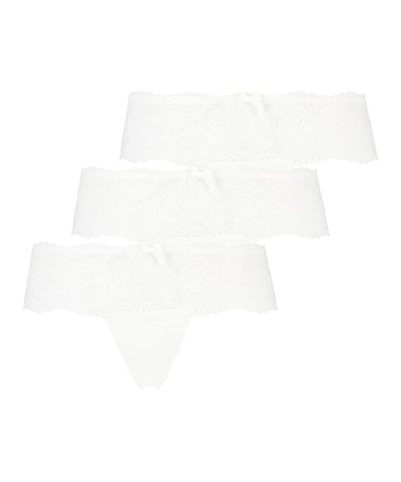 Paquete de 3 braguitas tipo bóxer Florecen, Blanco