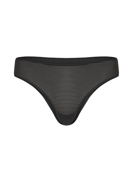 Brasileña Invisible Stripe mesh, Negro
