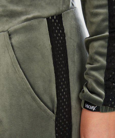 Pantal&oacute;n de deporte de terciopelo de HKMX, Verde