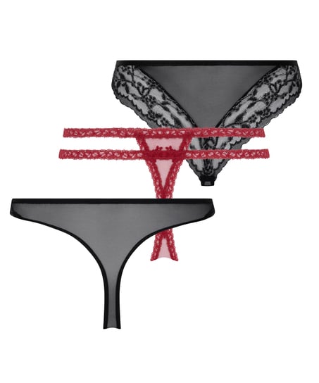 Lote de 3 tangas, Negro