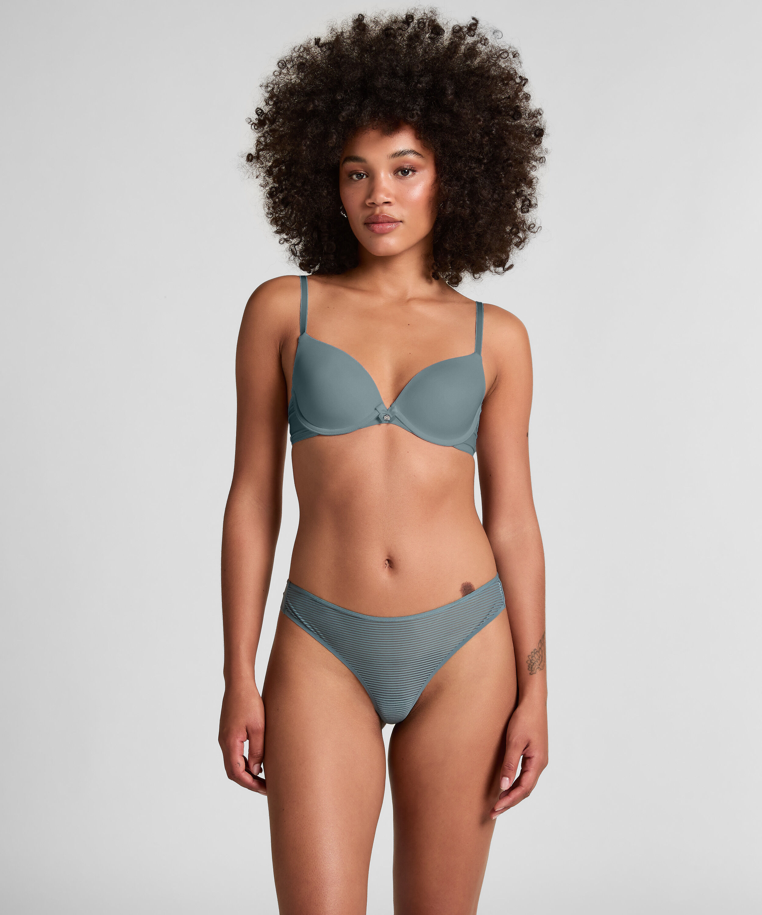 Tanga invisible Stripe mesh, Gris